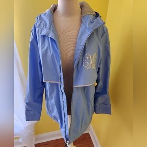 Charles River Apparel Blue Rain Jacket size Large